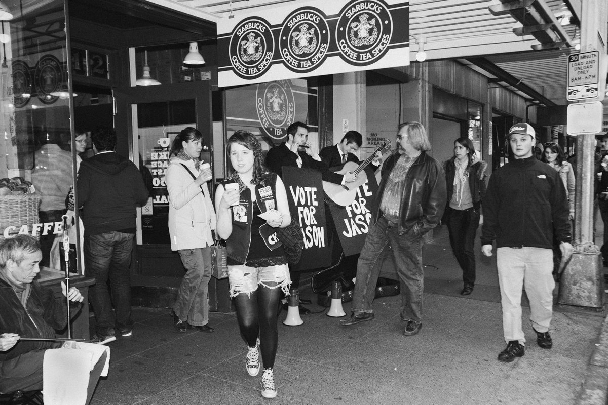 Canlis Outside the Original Starbucks