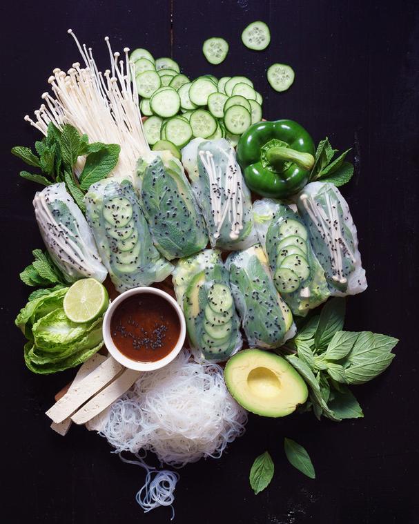 Mint and Tofu Summer Rolls