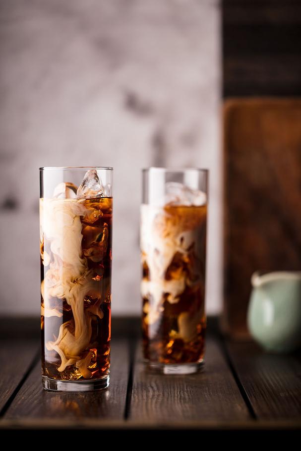 Iced Coffee with Cream Swirling