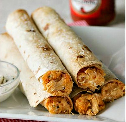 Baked Buffalo Chicken Taquitos