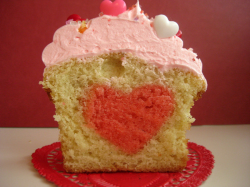 Heart Baked into a Cupcake