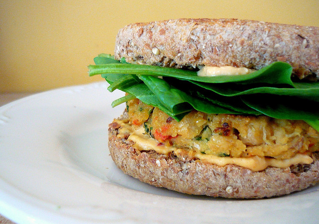 Roasted Pepper Veggie Burger