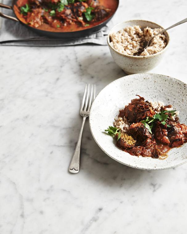 Middle eastern spiced walnut and wine bean balls