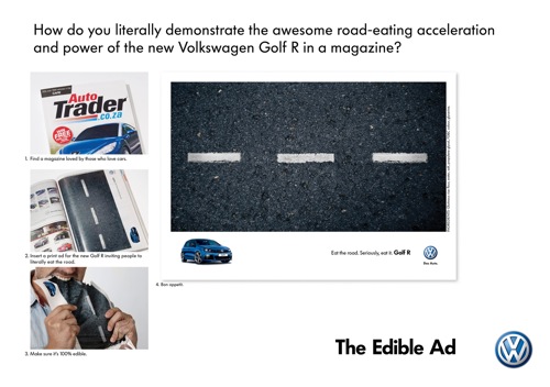 vw south africa edible magazine ad eat the road