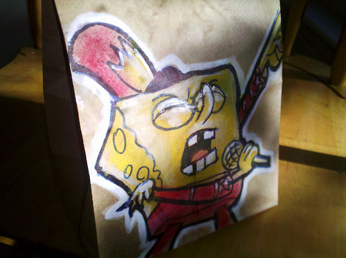 Spongebob Lunch Bag Art