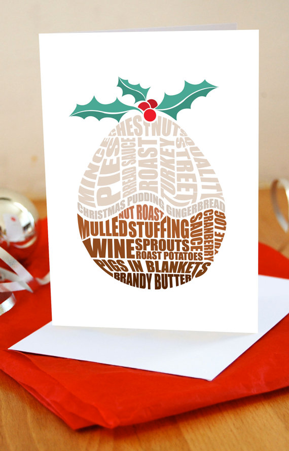 Christmas Food Greeting Cards from LucyLovesThis on Etsy