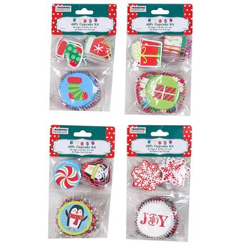 Christmas Cupcake Liners with toppers