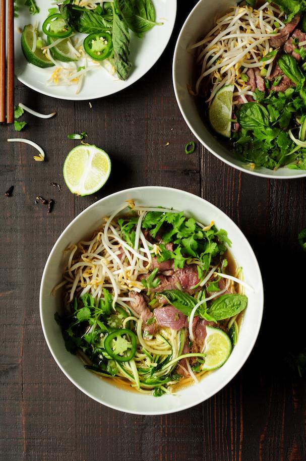 Zucchini Noodle and Beef Pho