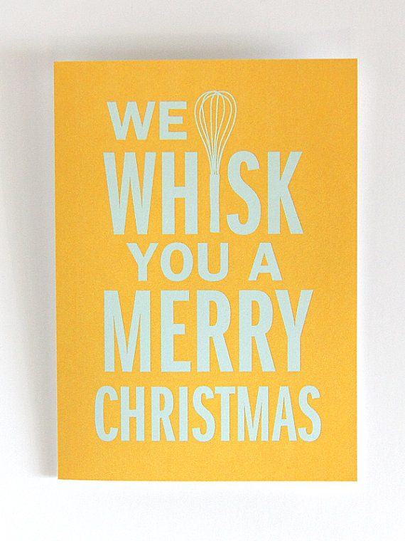 We Whisk You A Merry Christmas Greeting Cards from DapperPaper on Etsy