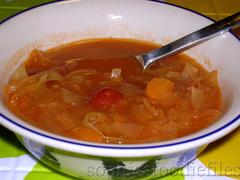 Spiced Pointed Cabbage & Vegetable Soup With Chickpeas