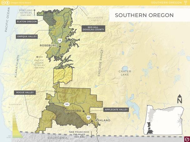 Map of Oregon WIne District