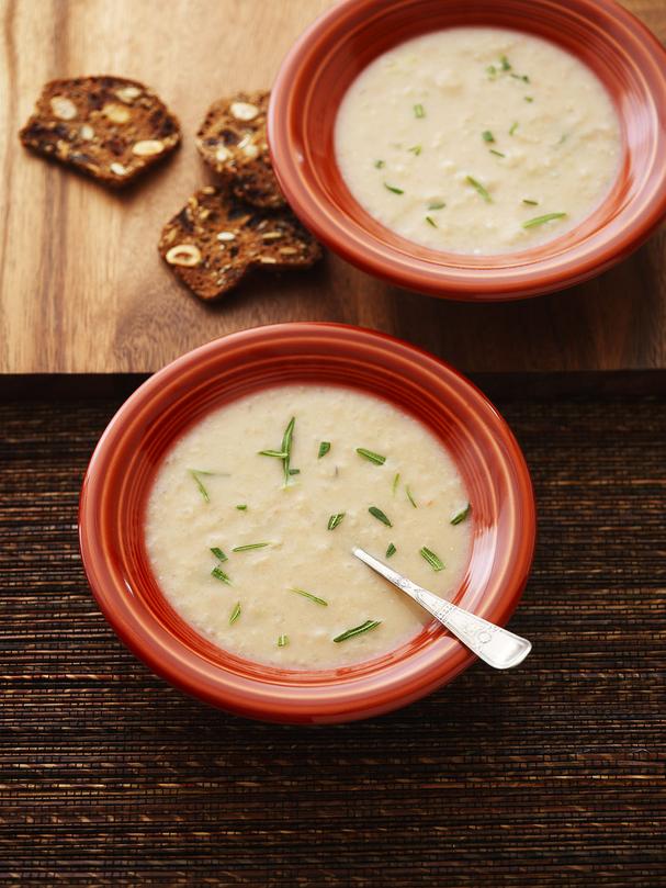 Tuscan white bean soup with olive oil and rosemary