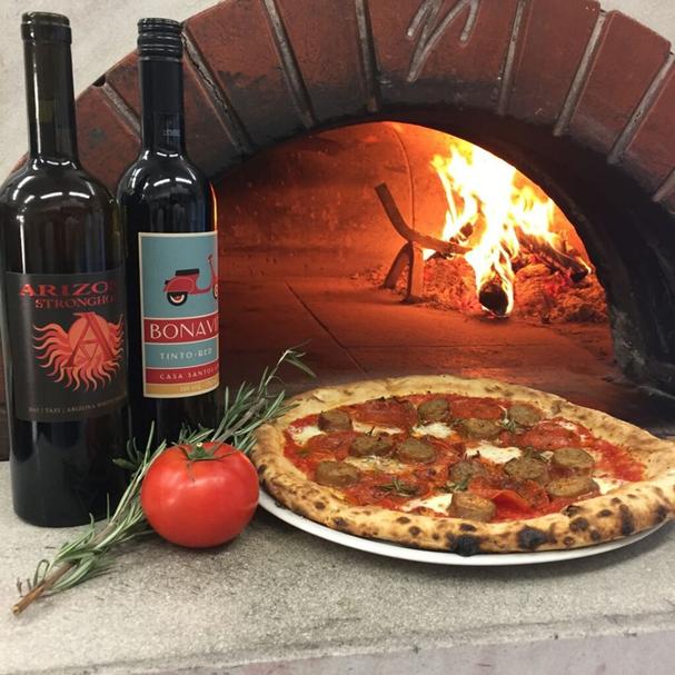 Wine and wood-fire pizza