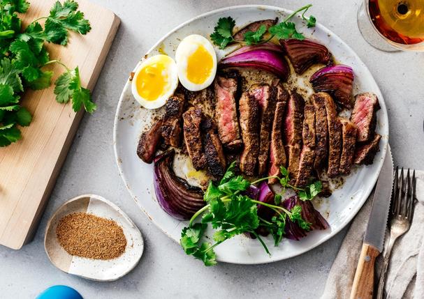 Cajun Butter Steak and Eggs