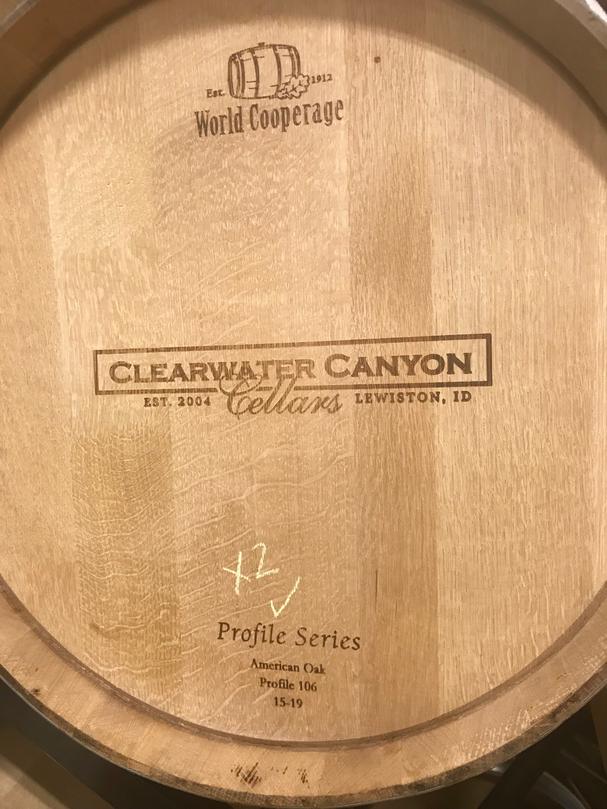 Clearwater Canyon Cellars wine barrel